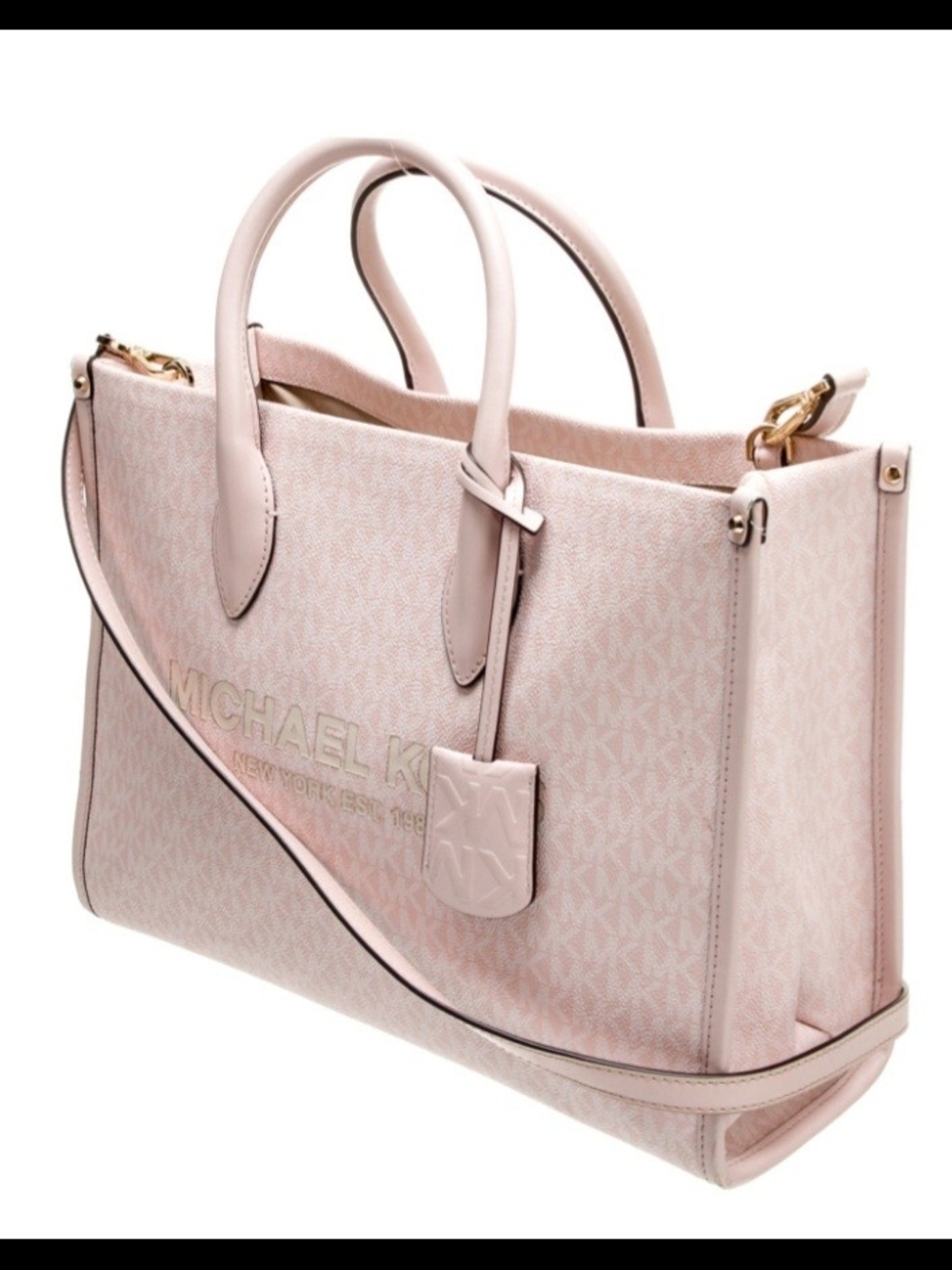 Michael Kors Blush Pink Logo Tote with Gold Accents